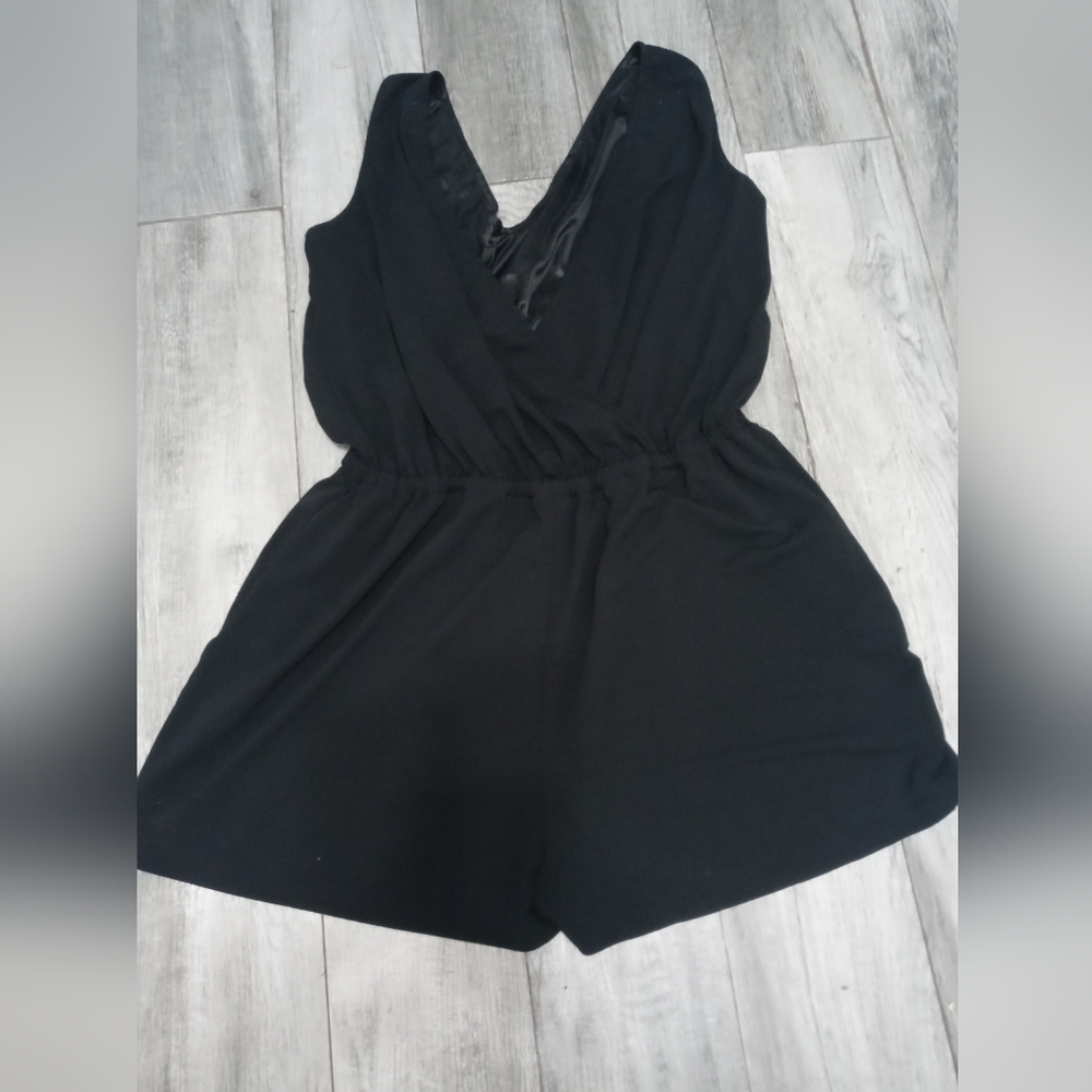 MNG CROSSOVER DROP V NECK SLEEVELESS STRETCH WAIST ROMPER MEDIUM